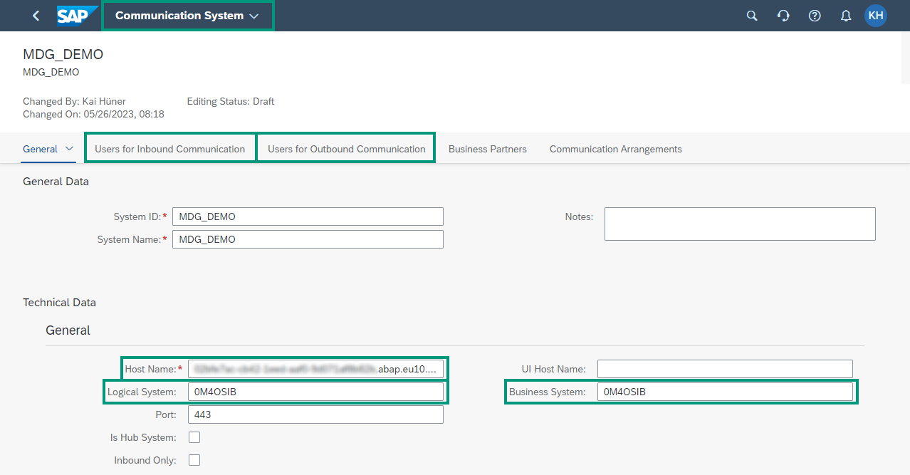 Communication System in S4HANA which represents your MDG CE